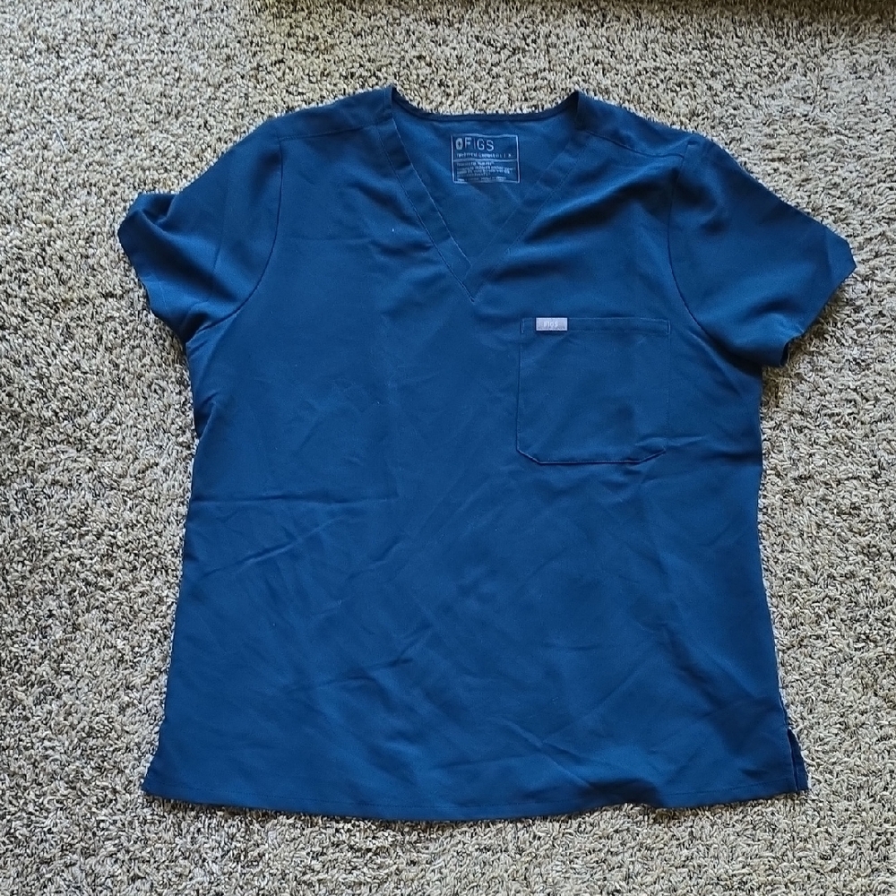 Figs Deep Reef Scrub Top